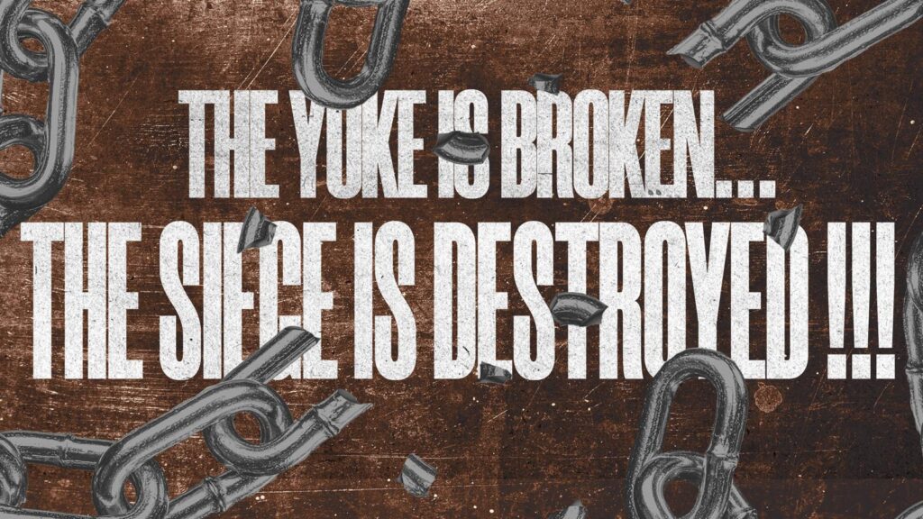 The yoke is broken banner